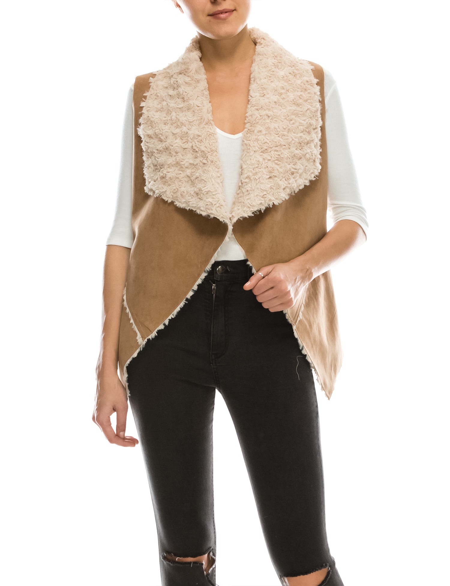 suede fur vest