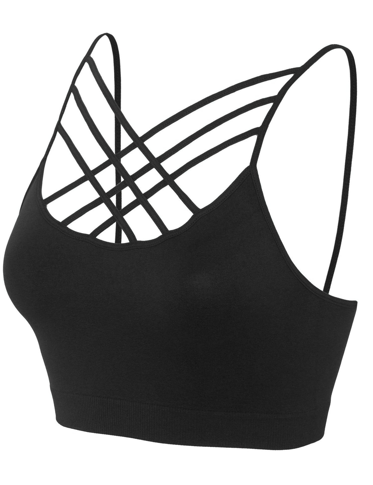 Women's Lightweight Seamless Triple Criss-Cross Front Bralette (No Pad ...