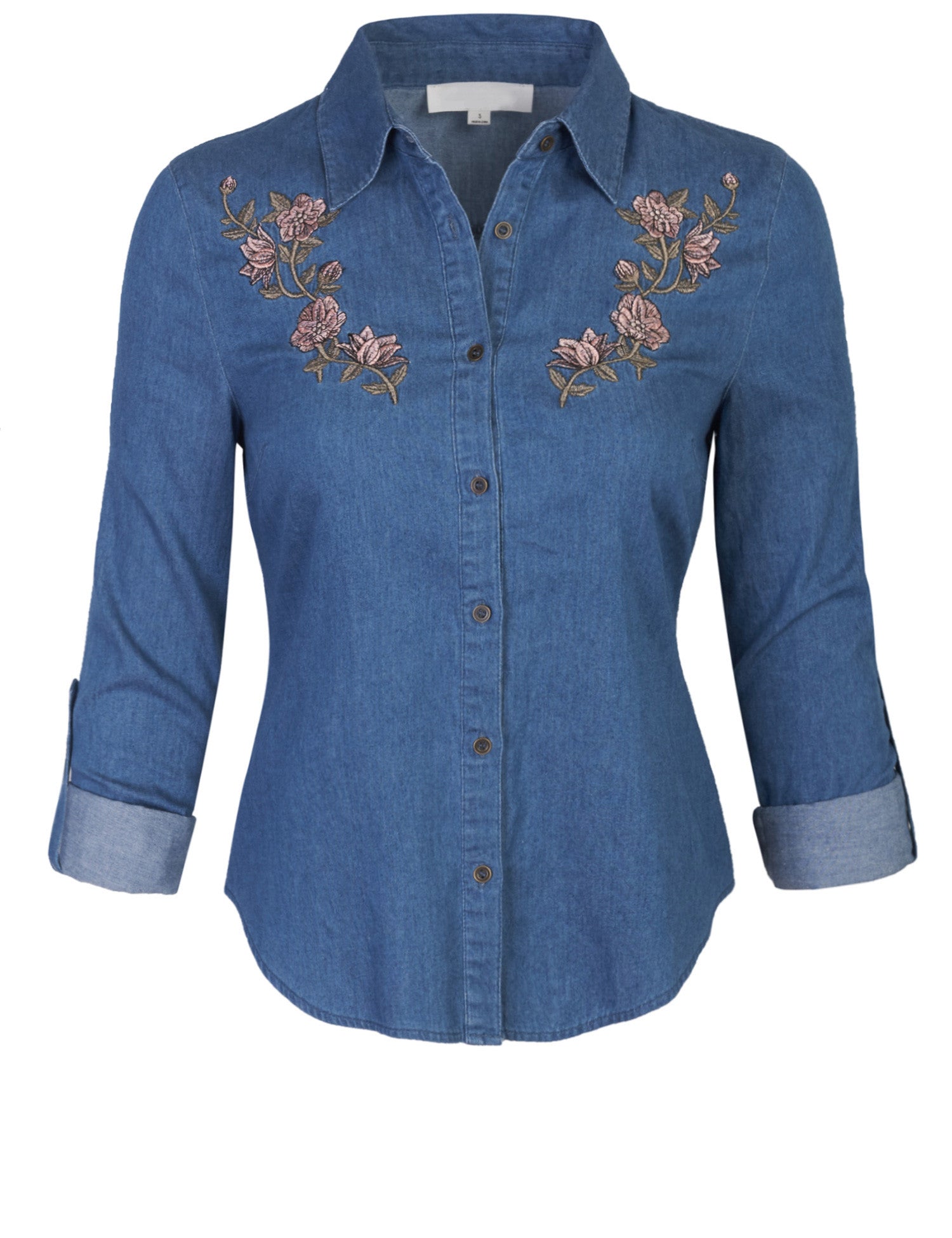 fitted denim shirts for ladies