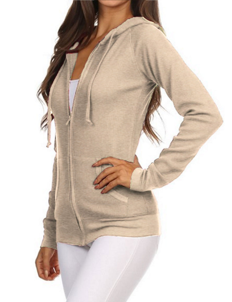 tan zip up hoodie womens