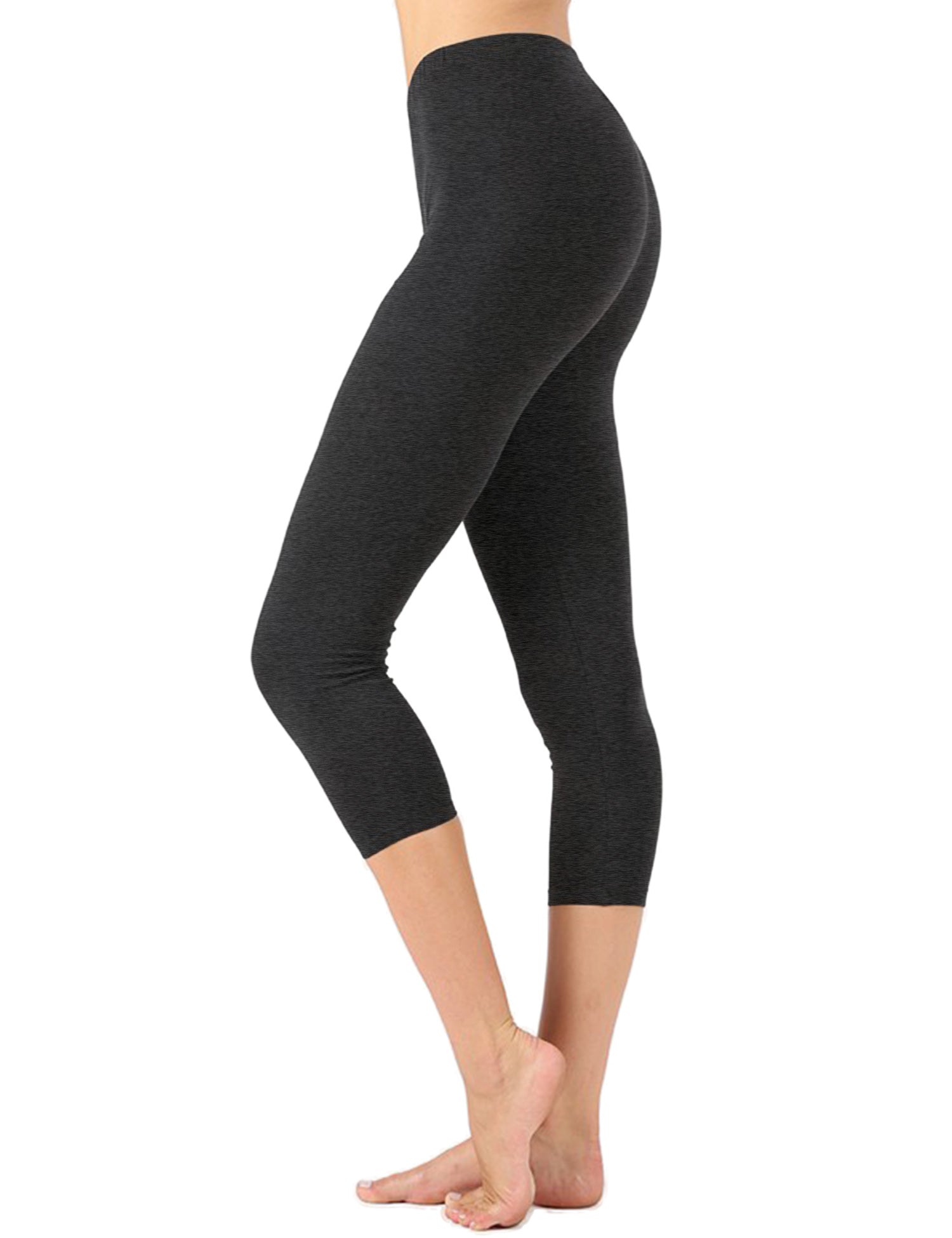 Womens Premium Cotton Comfortable Stretch Capri Leggings 19in Inseam ...