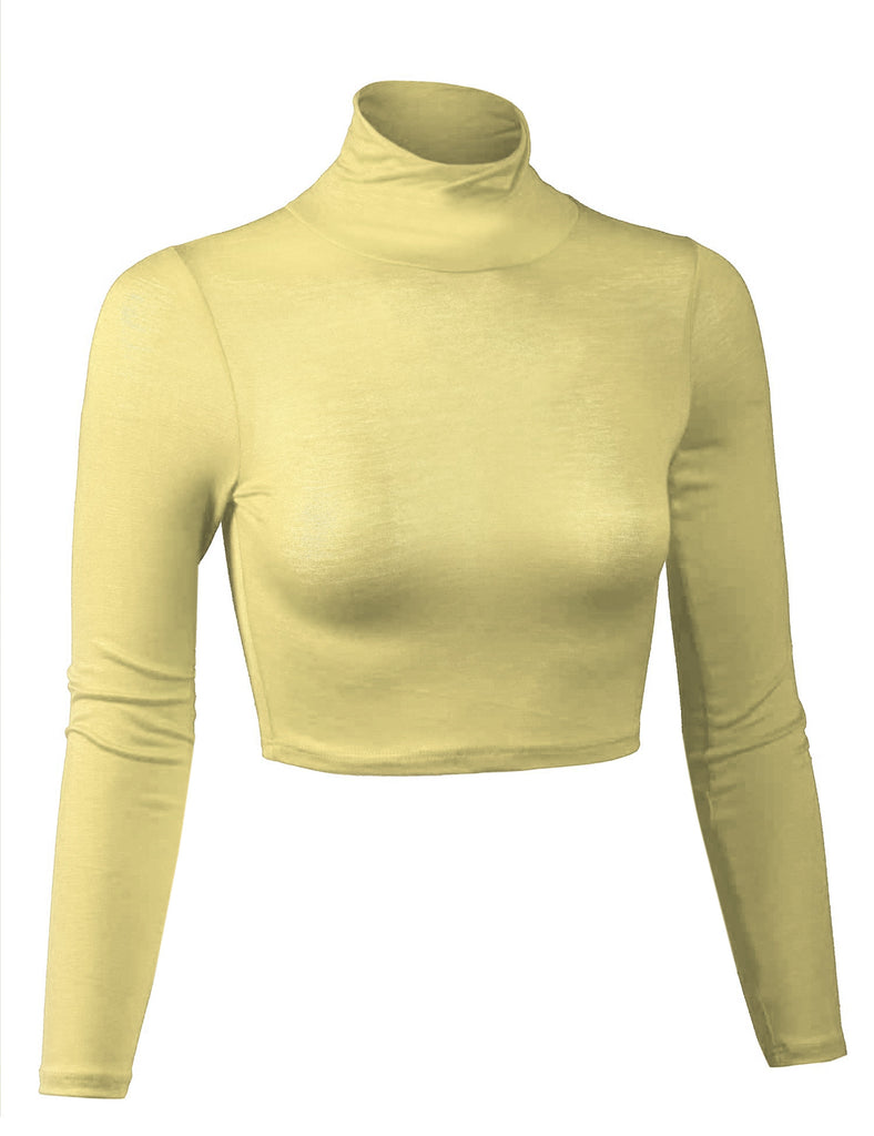 yellow turtleneck crop top