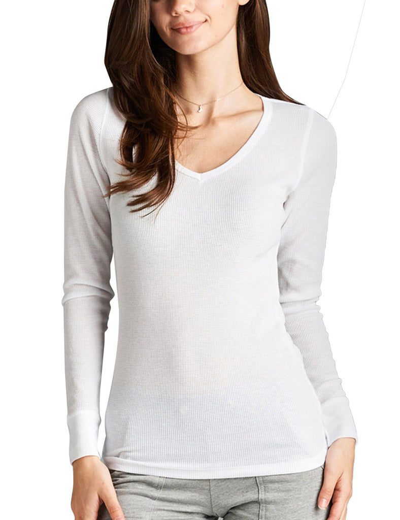 v neck thermal top women's