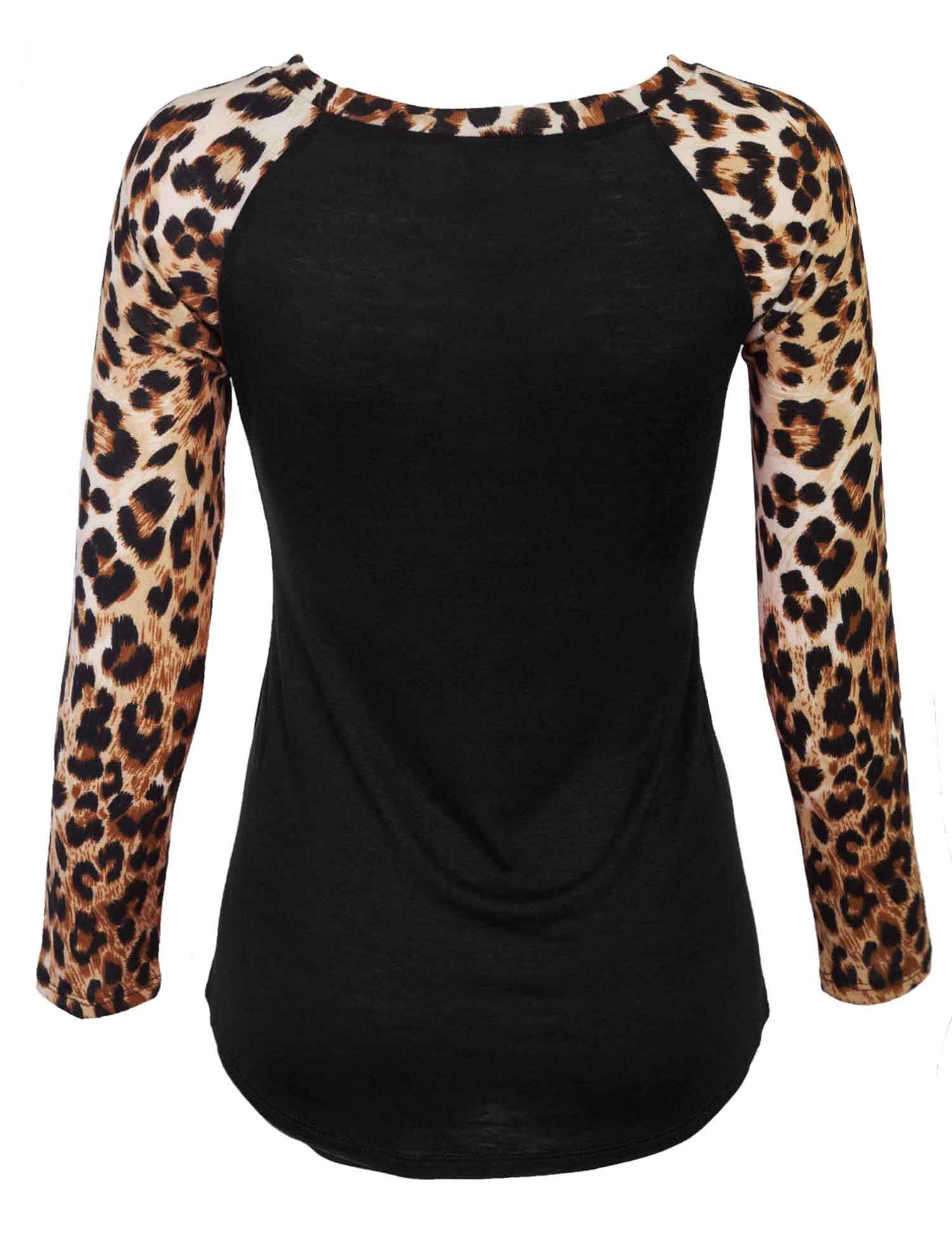 raglan shirt with leopard sleeves