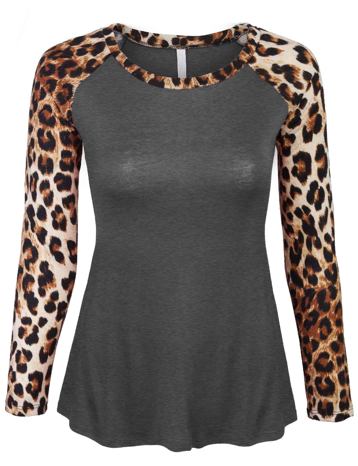 raglan shirt with leopard sleeves