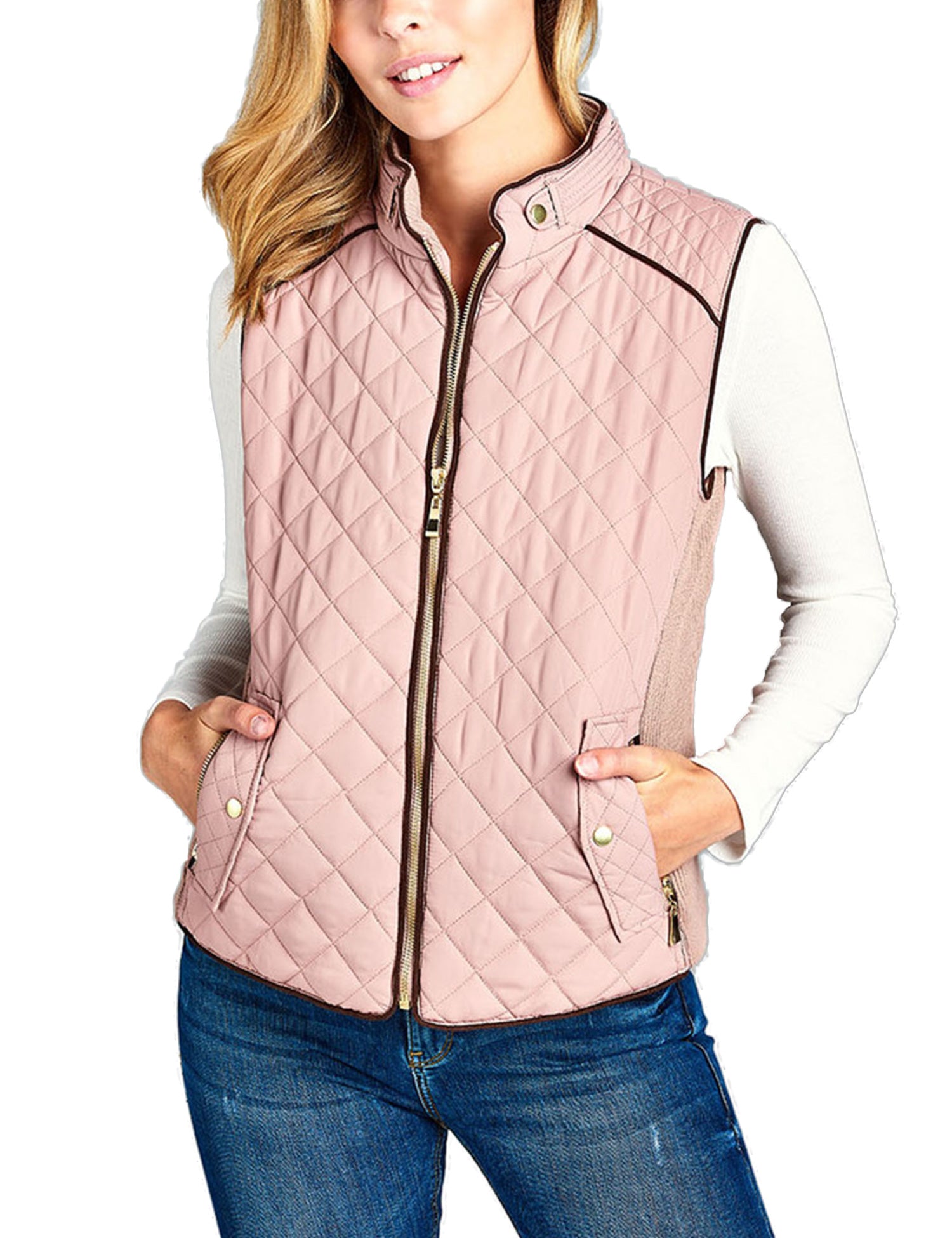 Womens Quilted Vest Fully Lined Lightweight Padded Vest Plus Size (S-3 ...