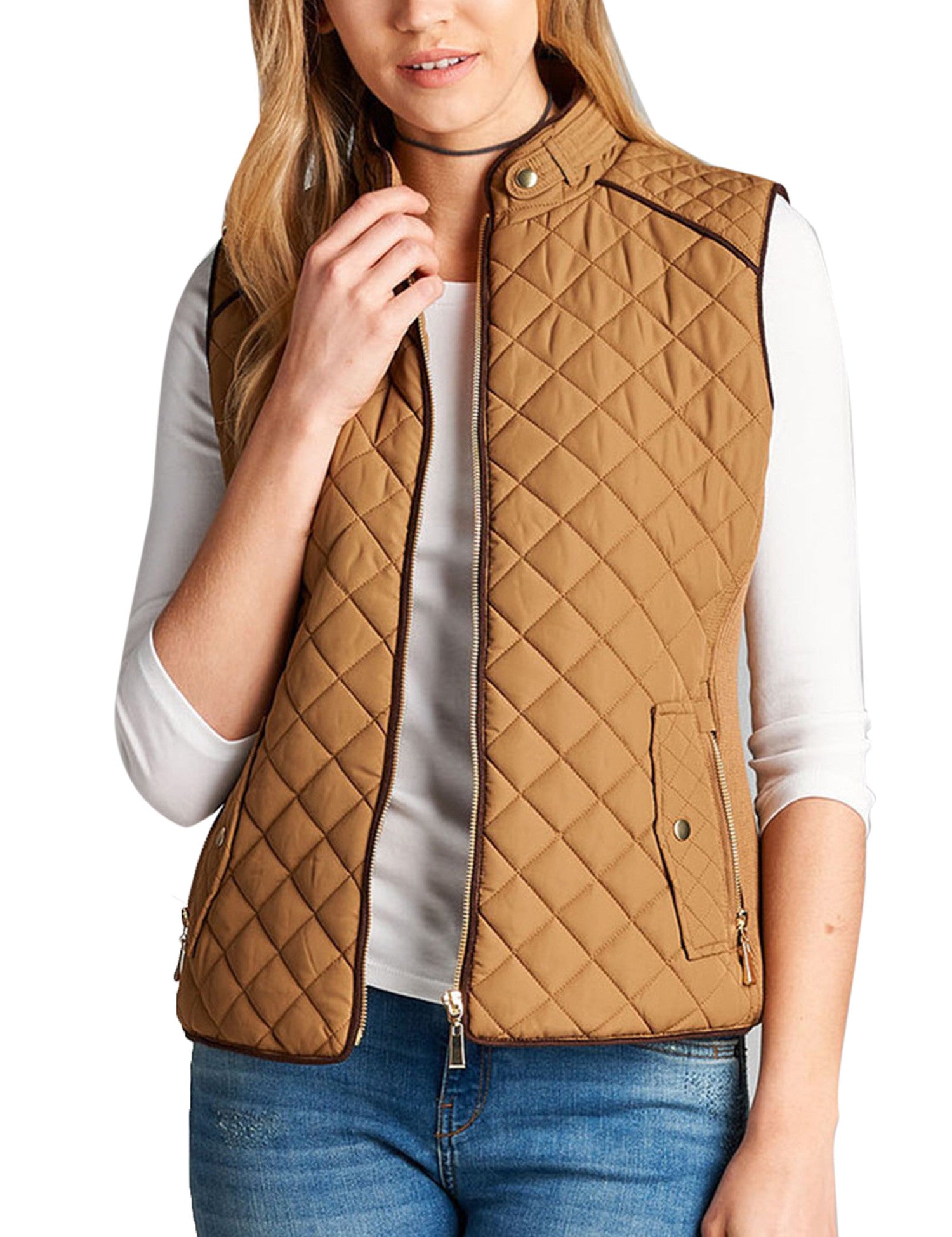 Womens Quilted Vest Fully Lined Lightweight Padded Vest Plus Size (S-3 ...