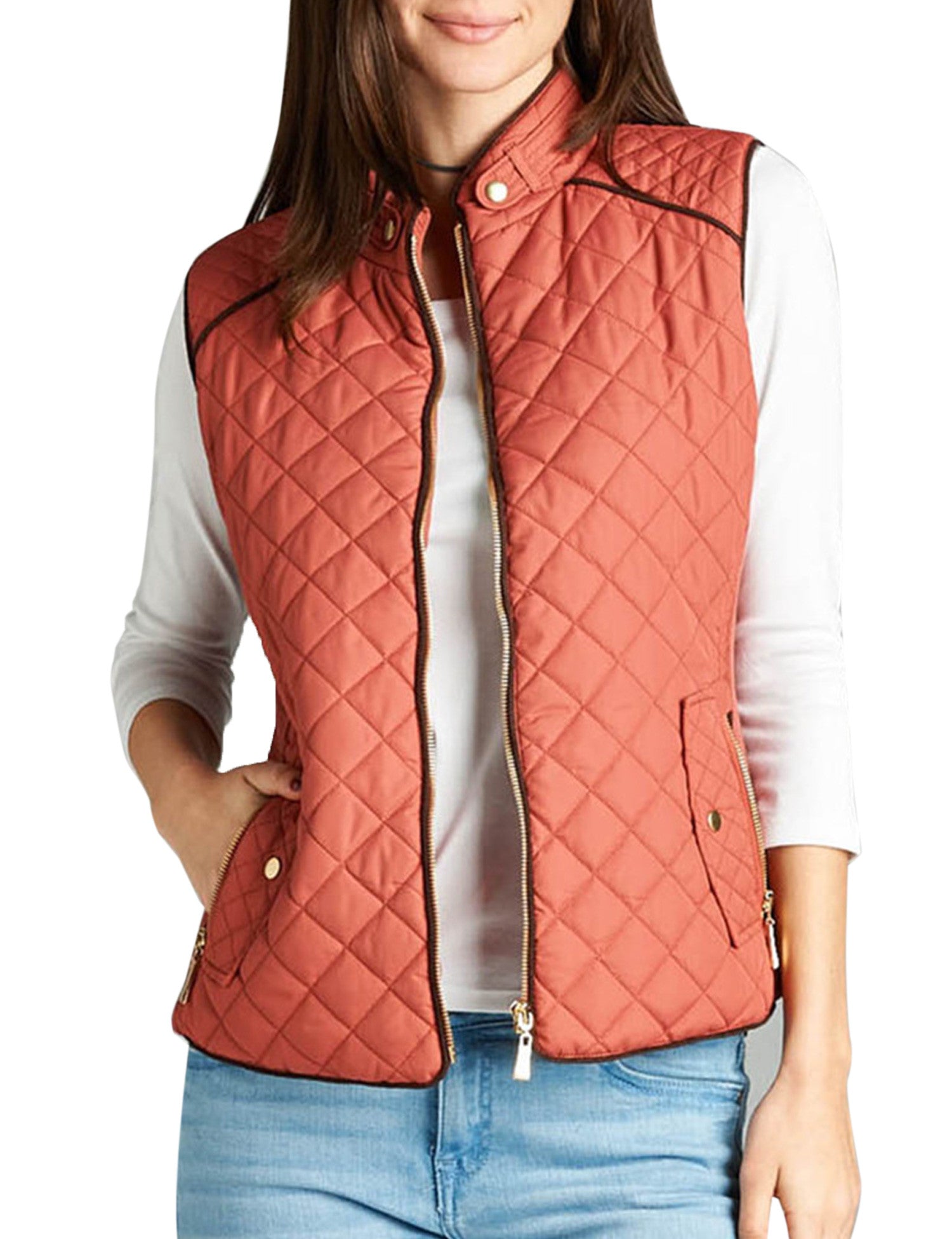 Womens Quilted Vest Fully Lined Lightweight Padded Vest Plus Size (S3