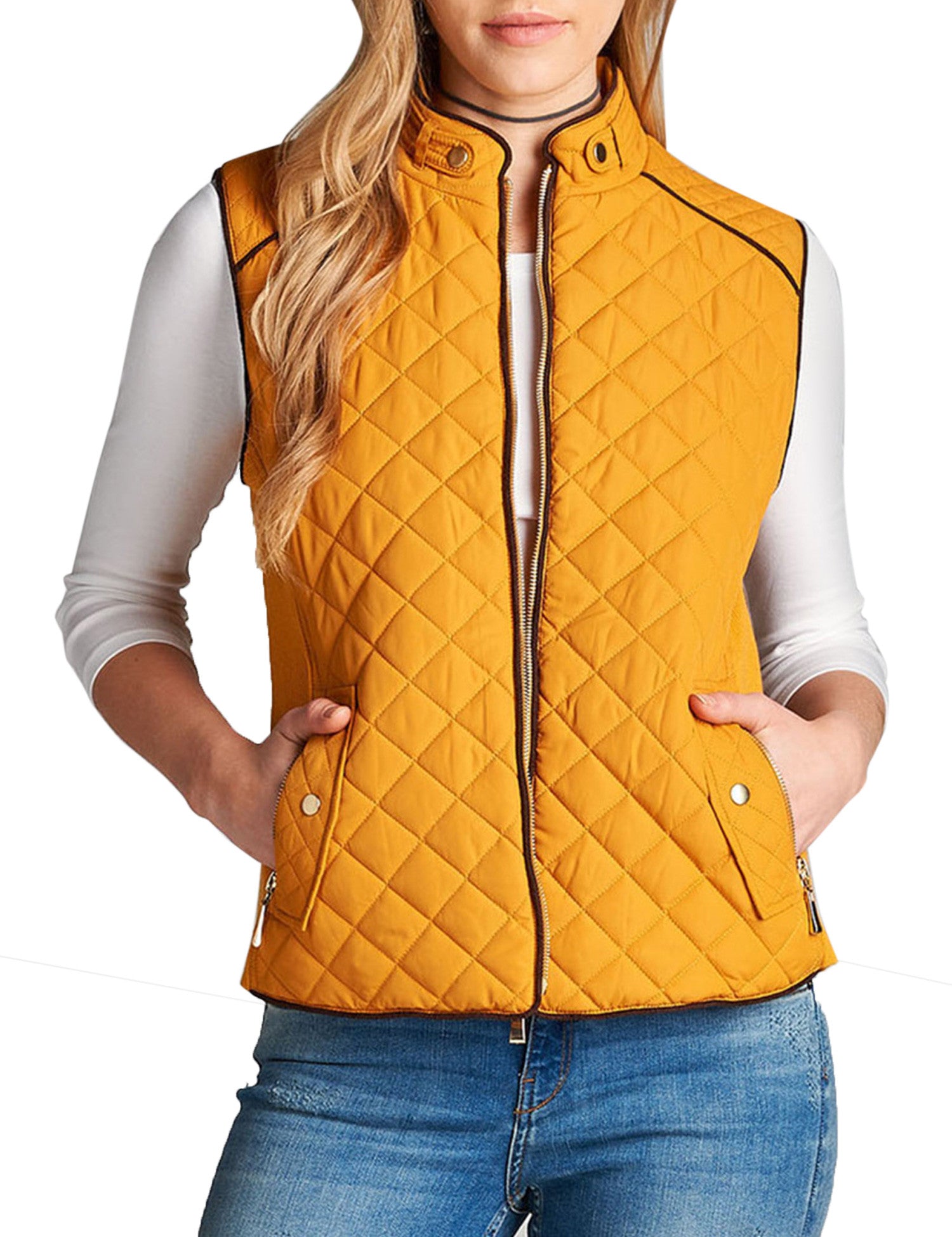 Womens Quilted Vest Fully Lined Lightweight Padded Vest Plus Size (S-3 ...