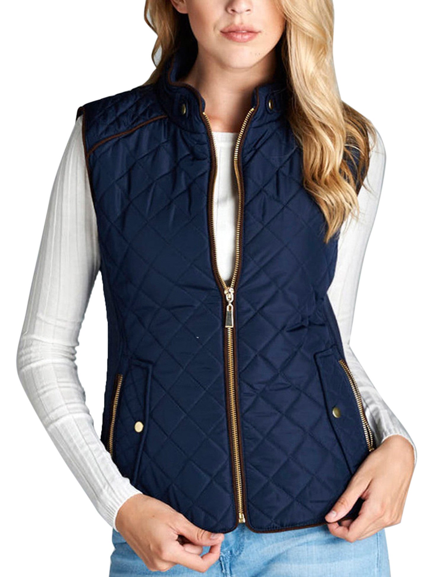 Womens Quilted Vest Fully Lined Lightweight Padded Vest Plus Size (S3