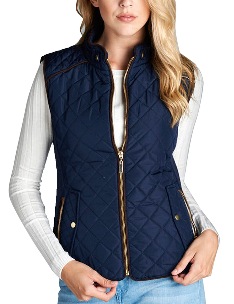 Womens Quilted Vest Fully Lined 