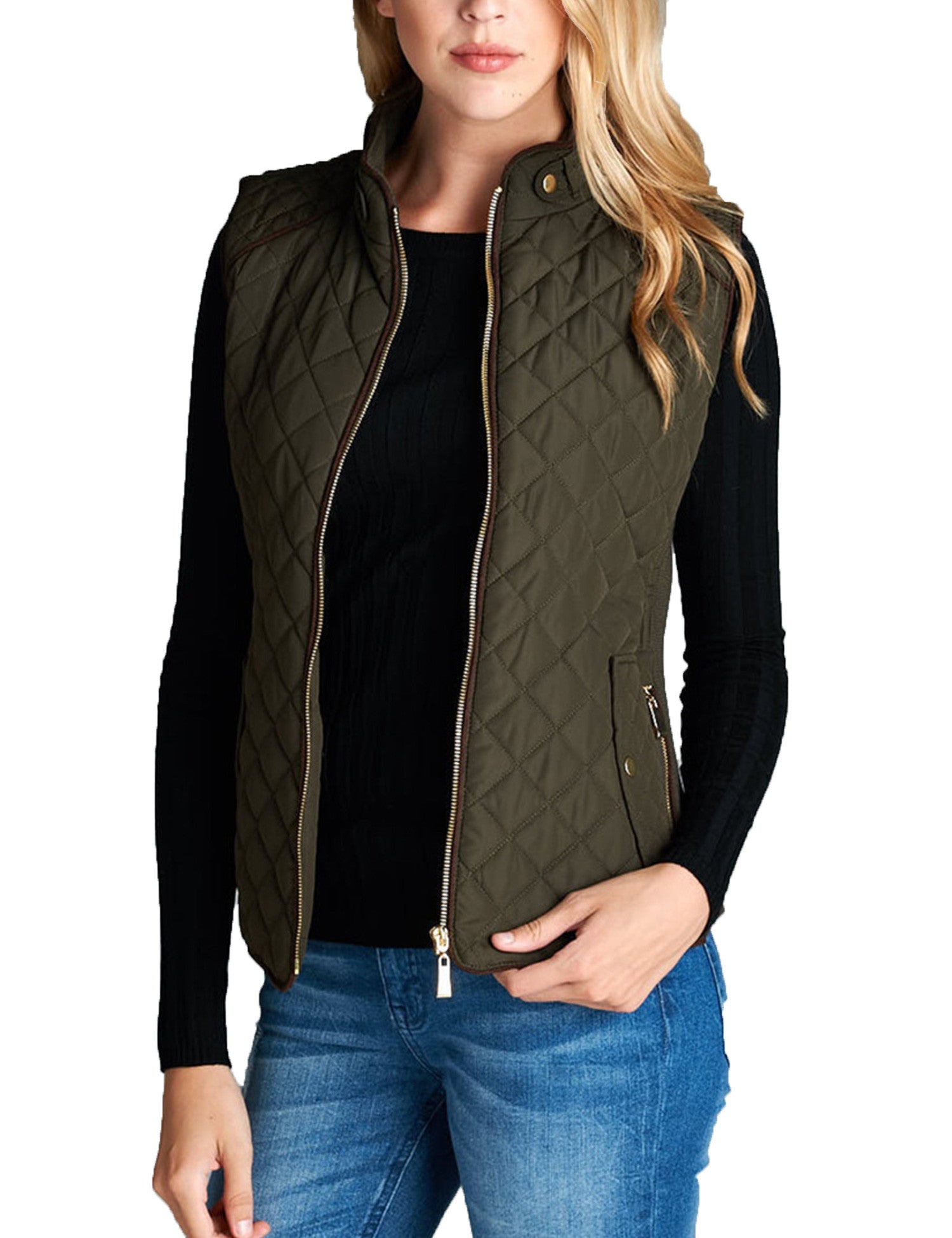 Womens Quilted Vest Fully Lined Lightweight Padded Vest Plus Size (S-3 ...