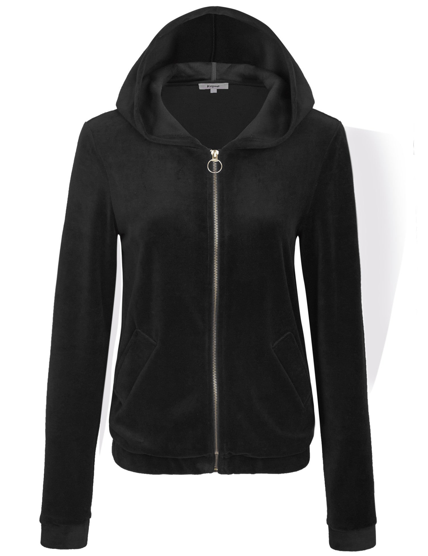 black zip up sweater women's