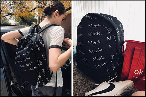 dance bag and backpack
