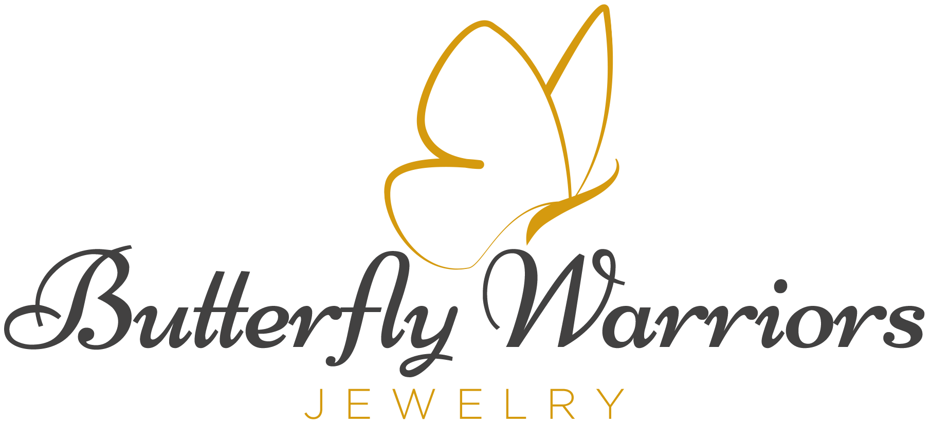 Butterfly Warriors Jewelry with gold butterfly logo