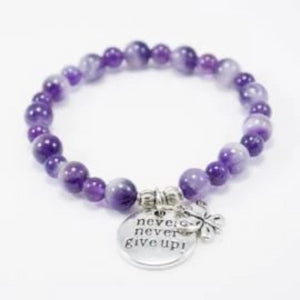 Awareness Collection - Amethyst Lupus Fibromyalgia Support Bracele - Butterfly Warriors
