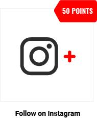 Follow on Instagram - 50 POINTS