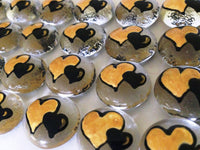 Gold & Black Double Hearts