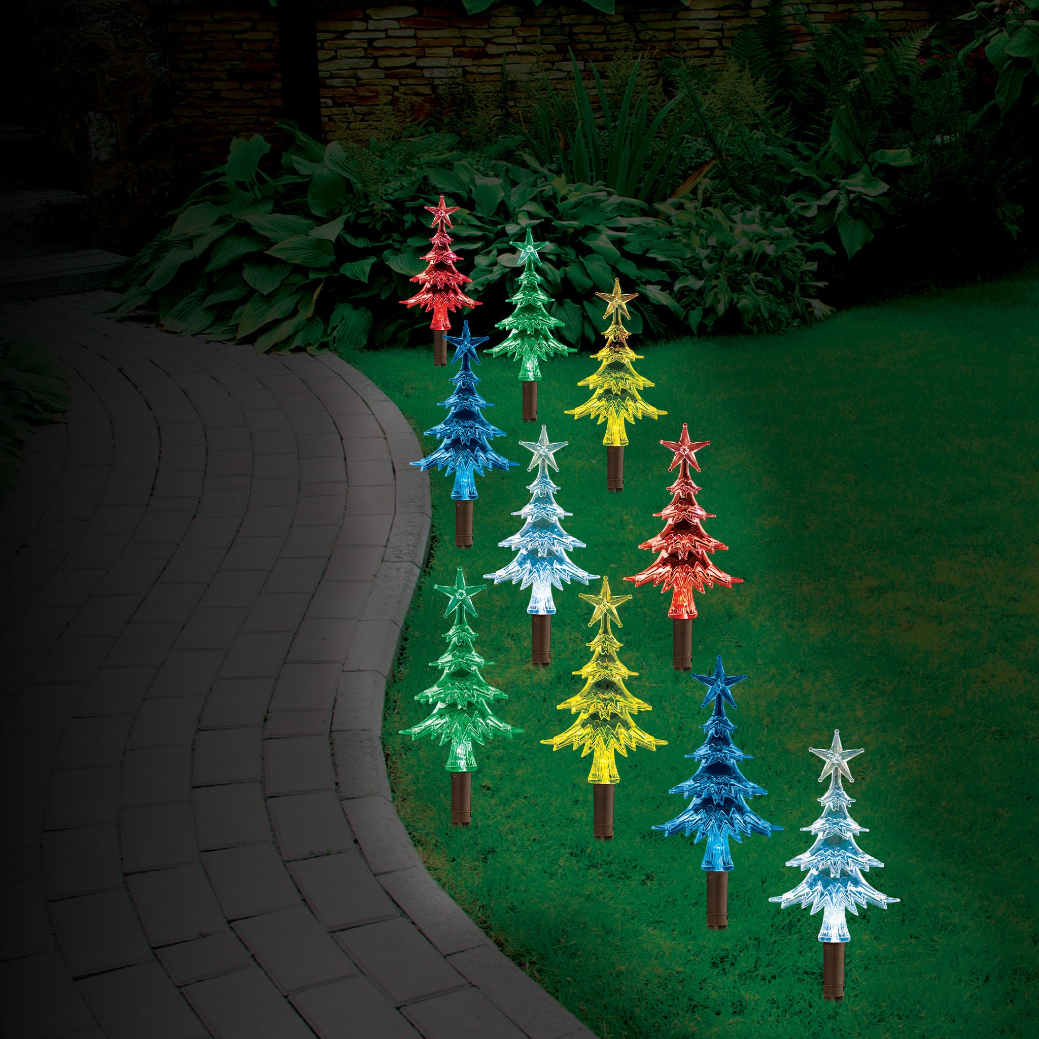 mini christmas tree with solar lights