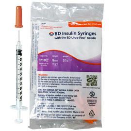 BD Ultra-Fine II Short Needle Insulin Syringe - 31G 3/10cc 5/16 ...