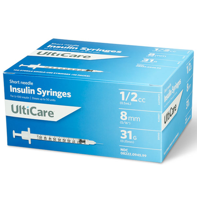 Clever Choice Comfort EZ Insulin Syringes 31G U-100 1 cc 5/16 - 20 Count