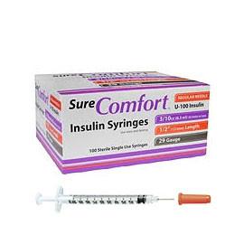 Surecomfort U 100 Insulin Syringes 29g 3 10cc 1 2 100 Bx Totaldiabetessupply Com Total Diabetes Supply