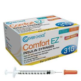 Clever Choice Comfort Ez Insulin Syringes 31g U 100 3 10 Cc 5 16 Totaldiabetessupply Com Total Diabetes Supply