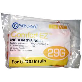 Clever Choice Comfort EZ Insulin Syringes 31G U-100 1 cc 5/16 - 20 Count