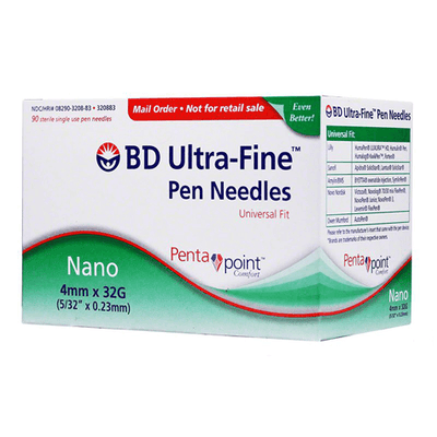 BD Ultra-Fine Mini Pen Needles 5MM 3/16 inch 31 Gauge Box of 90 [58320882]