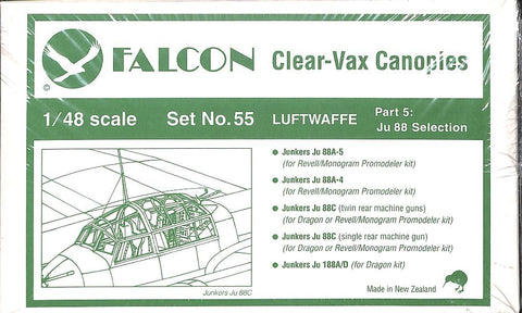 Falcon 148 Clear Vax Canopies Luftwaffe Part 5 Ju 88 Vacuform Detail 55