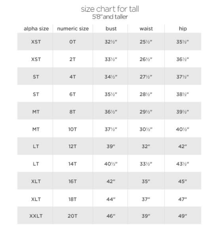 St John S Bay Size Chart