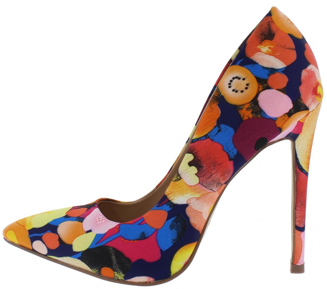 floral pointed heels