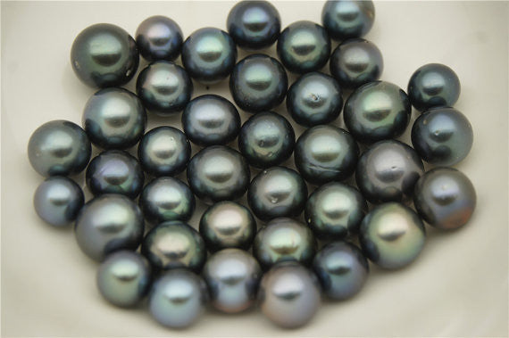 MoniPearl Tahitian Pearls,1 piece loose pearl,ROUND- Blue Color- Real