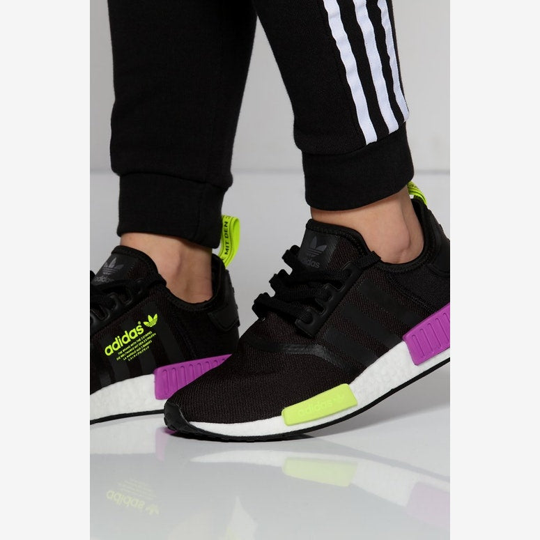 green and purple nmds