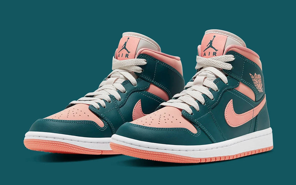 WOMEN'S AIR JORDAN 1 MID "DARK TEAL GREEN"