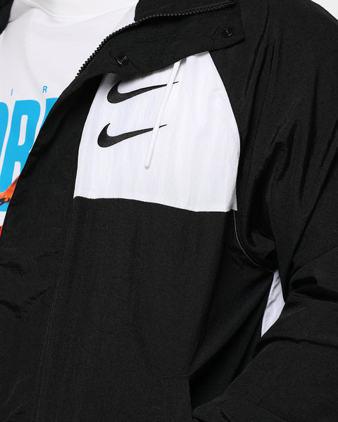 Nike Men's Sportswear Swoosh Woven Jacket Black/White/Grey | Culture Kings