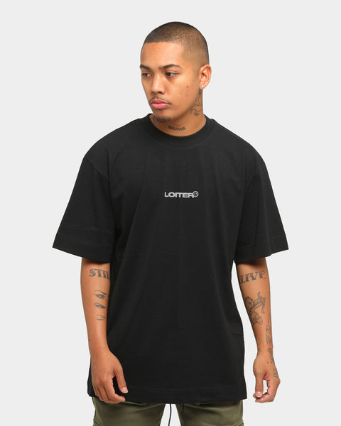 Loiter Reflective Logo T-Shirt Black | Culture Kings