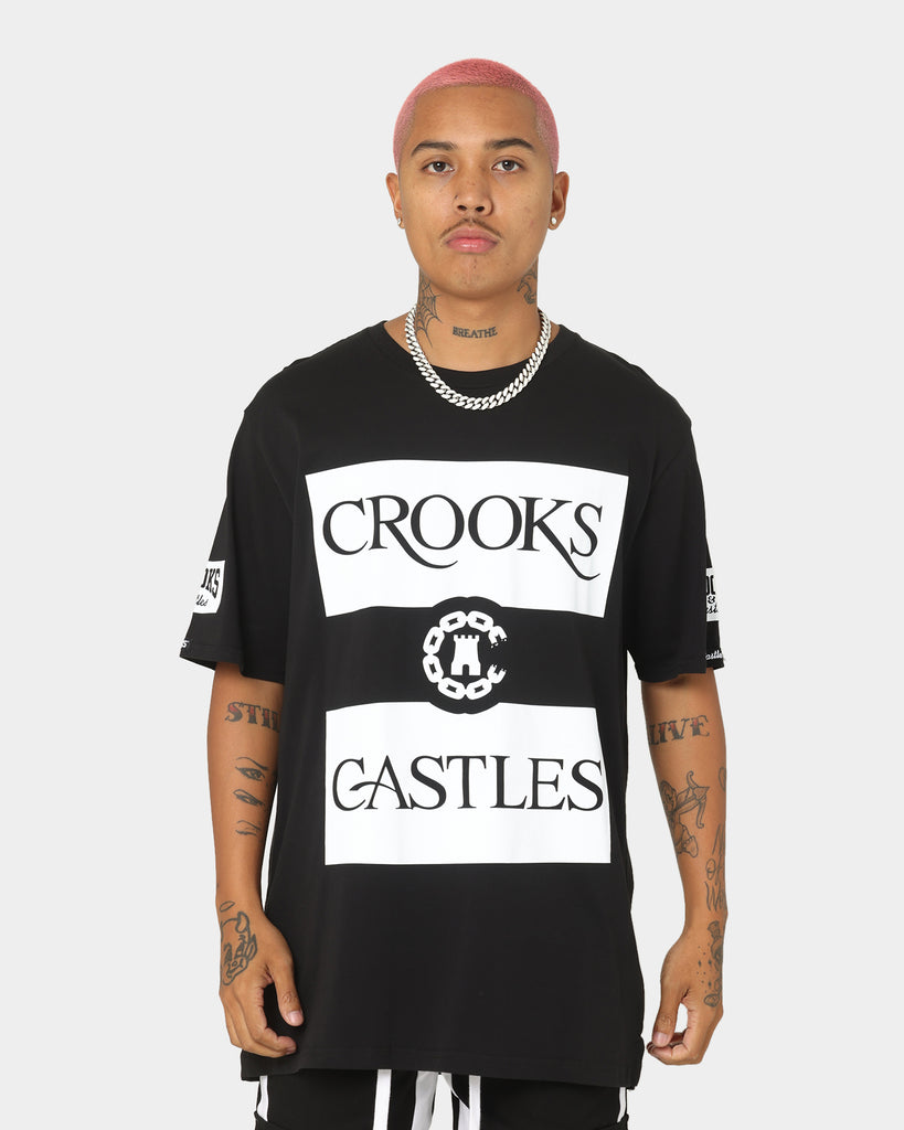 Crooks & Castles Serif Klepto T-Shirt Black | Culture Kings