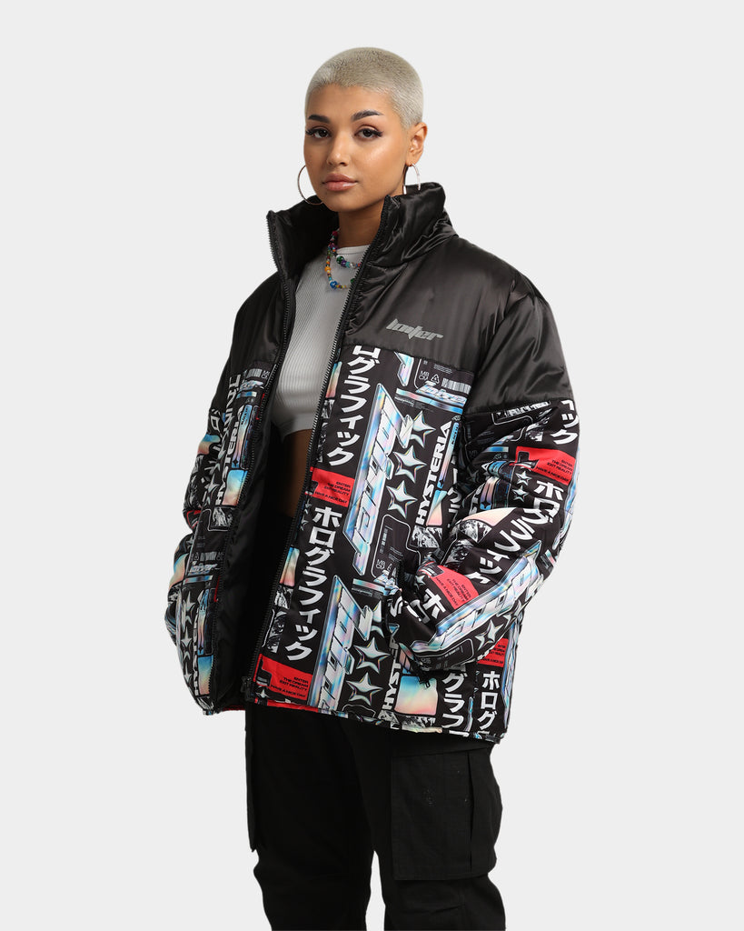 Loiter Constellation Puffer Jacket Black/Multi-Coloured | Culture Kings