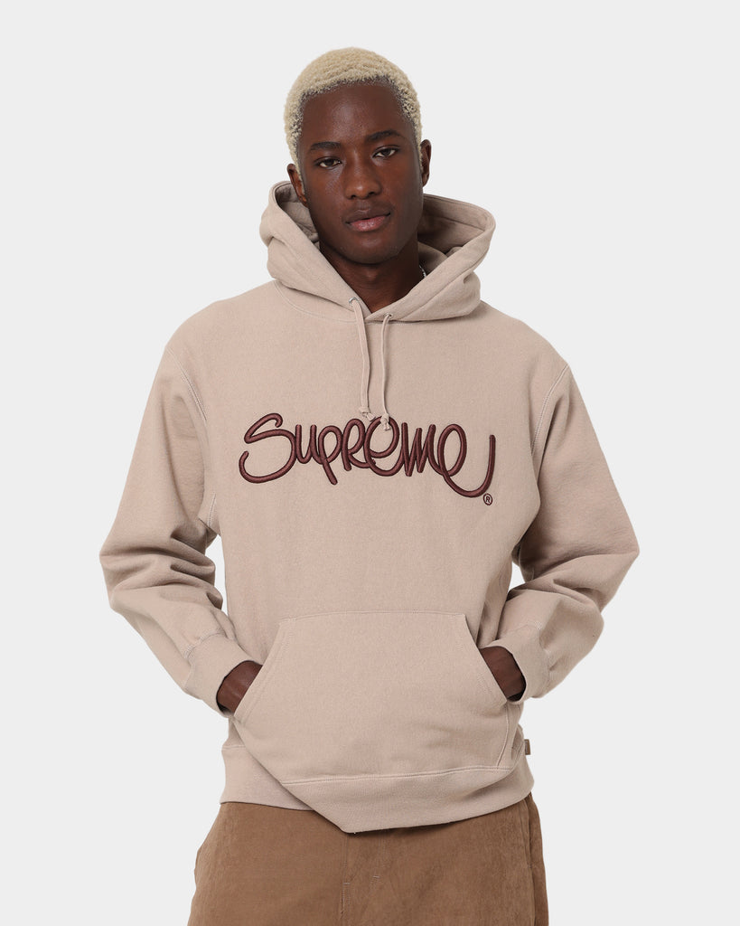 Supreme Raised Handstyle Hoodie Brown | Culture Kings