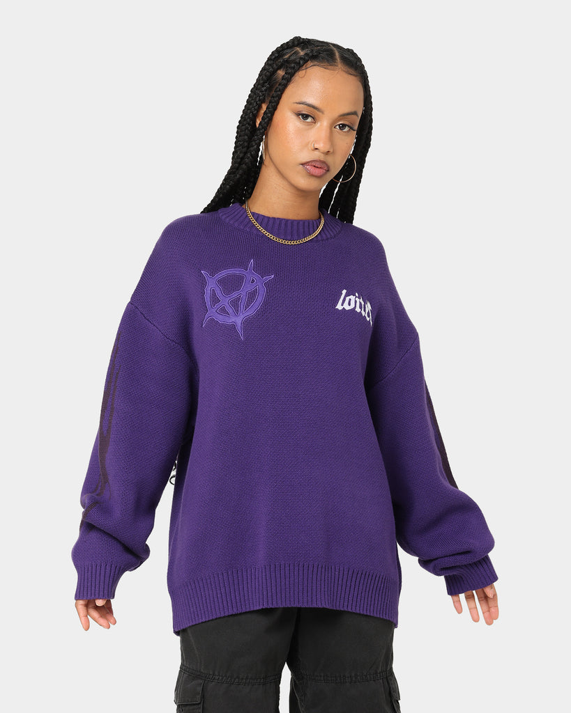 Loiter Void Knit Sweater Purple | Culture Kings