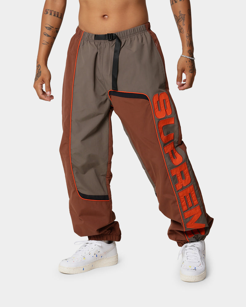 supreme s paneled belted track pant