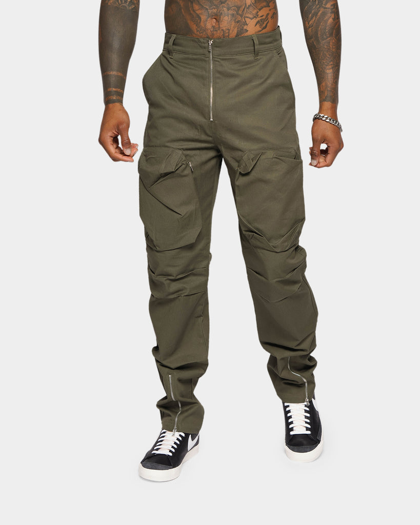 XXIII Tad Cargo Zipper Pants Khaki | Culture Kings