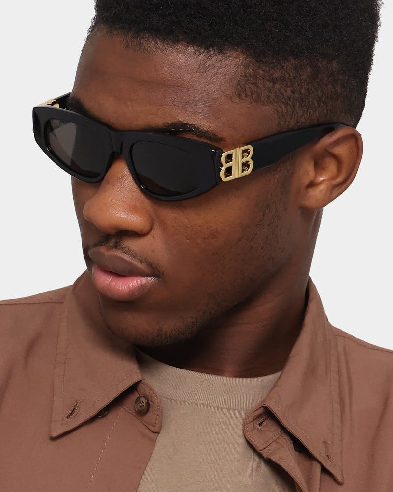 Balenciaga Eyewear Logo Pilot Glasses  Black for Men