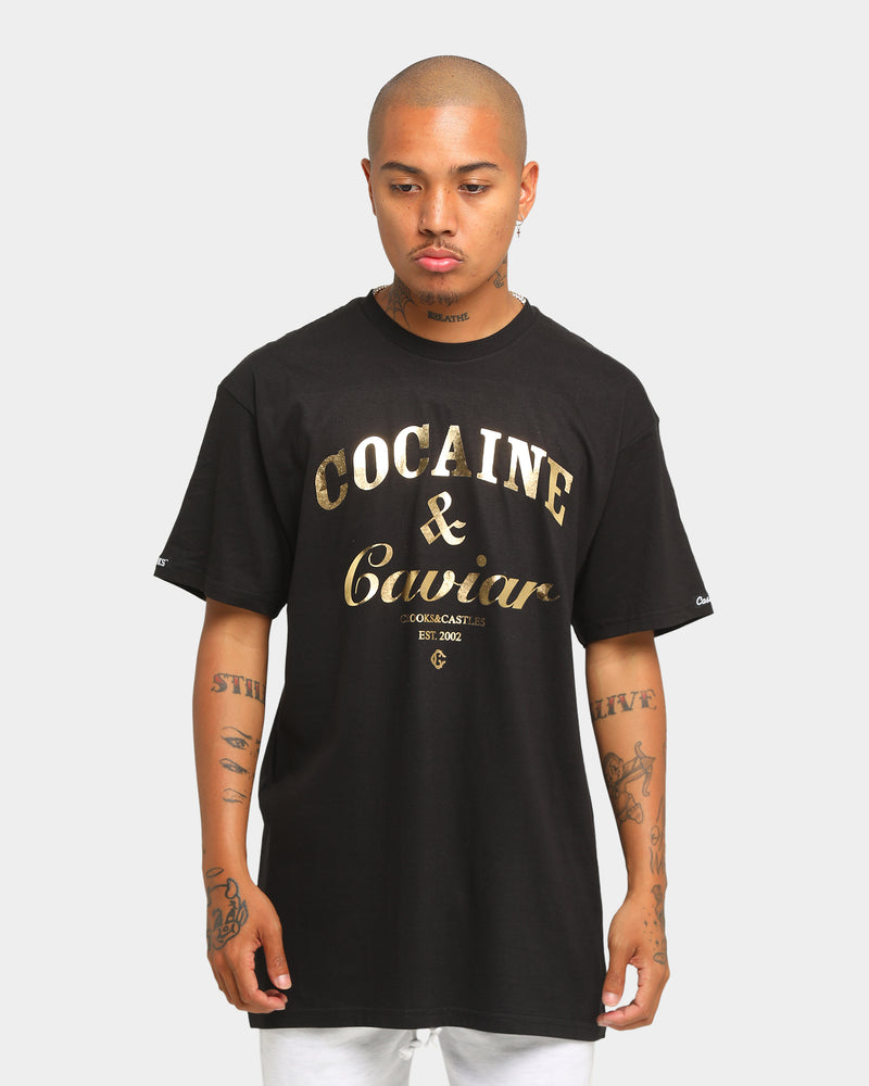Bliv oppe Hvor fint drikke Crooks & Castles Cocaine & Caviar Short Sleeve T-Shirt Black/Gold | Culture  Kings