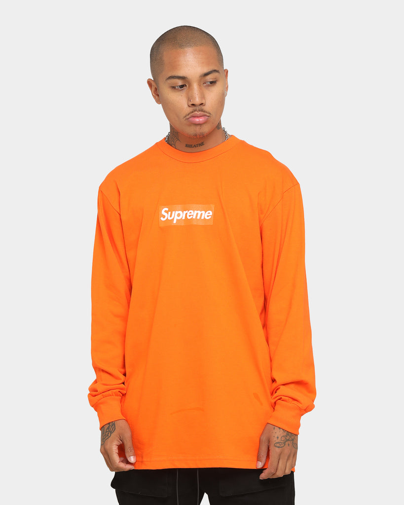 Supreme Box Logo L S TEE オレンジ - Tシャツ