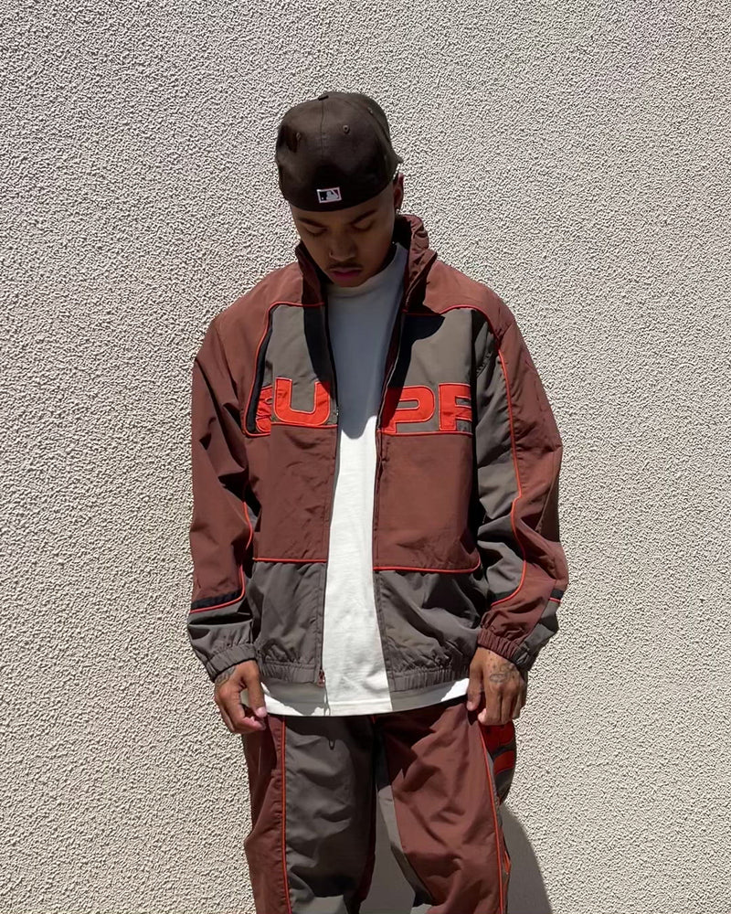 logo ripstop hooded track jacket