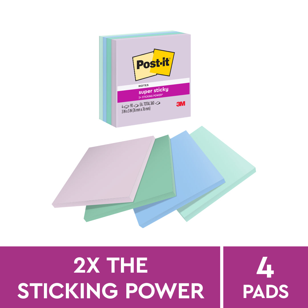 Post-it® 654-5AN Capetown Premium Assorted Colours, 3x3 –