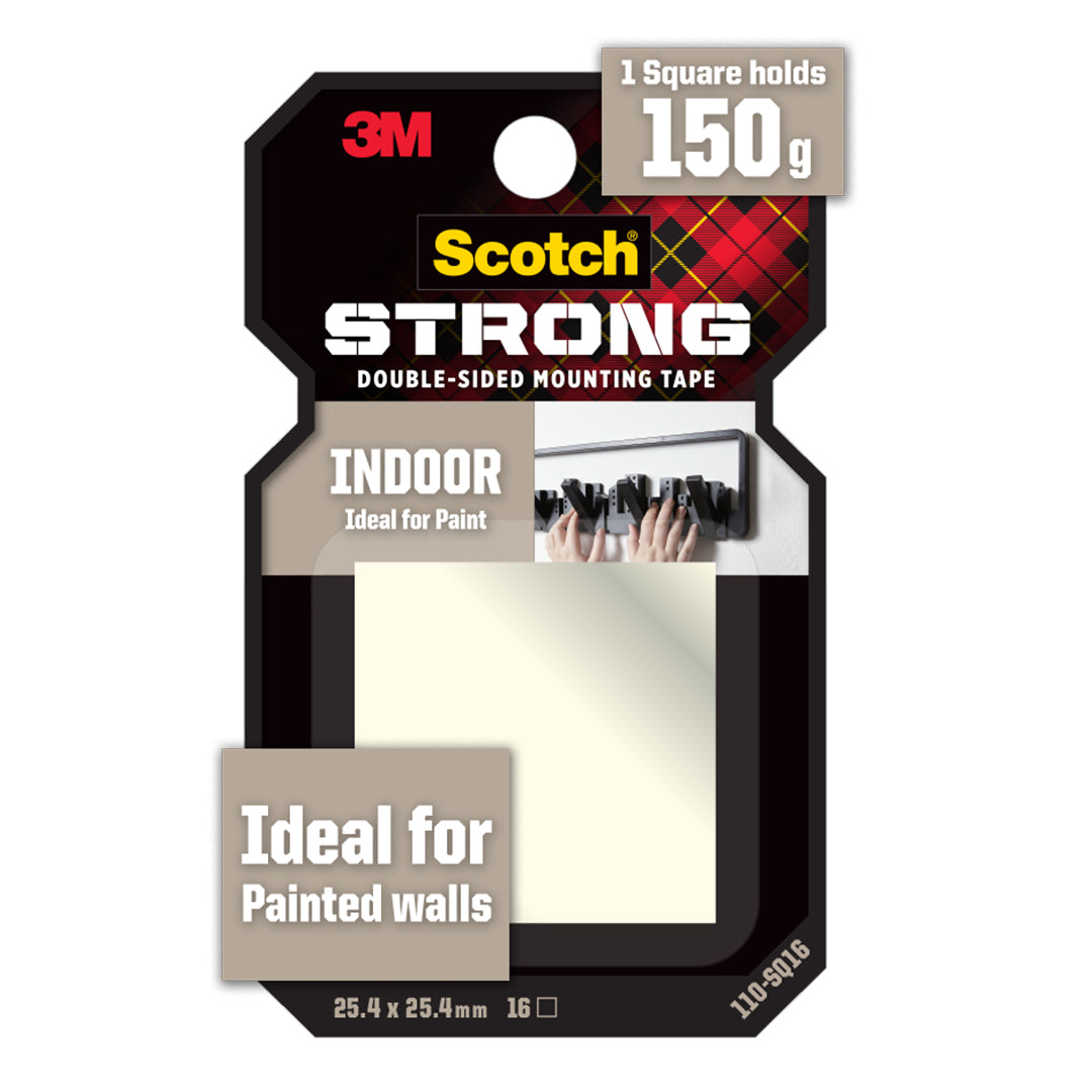  Scotch Removable Mounting Squares, Grey,1 in. x 1 in., Holds up  to 1lb.16-Squares : Office Products