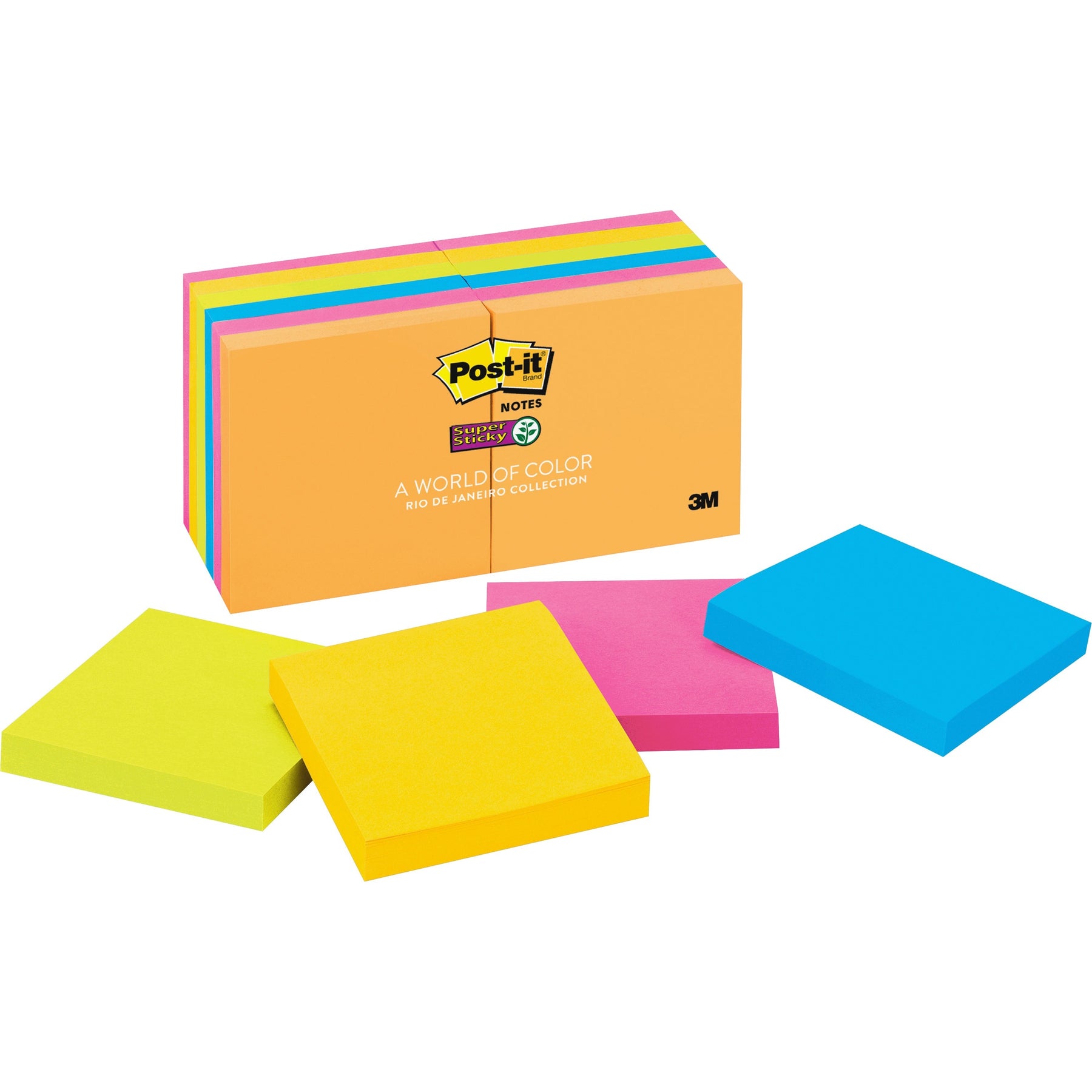 Post-It Notes Super Sticky Rio de Janeiro Collection 3 x 3 Inch - 3 Count -  Vons